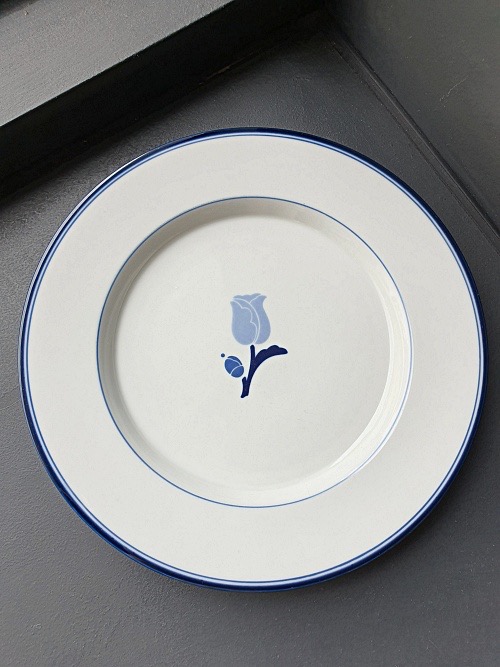 (4장입고) Vintage Dansk La Tulipe Blue Line Dinner Plate (23CM) - 1장품절