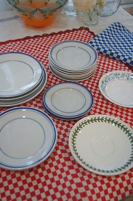 *현금특가* blue stripe luncheon plate set (17pcs세트제품)