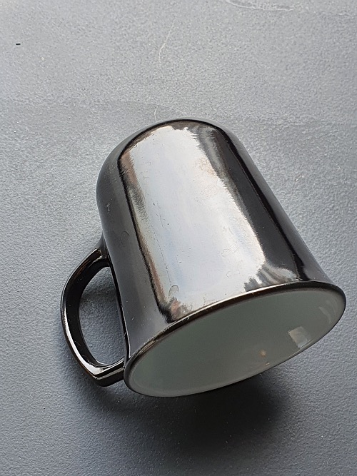 Vintage Corning Pyrex Milk Glass Black Mug