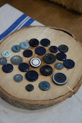 Vintage Button(곤색)
