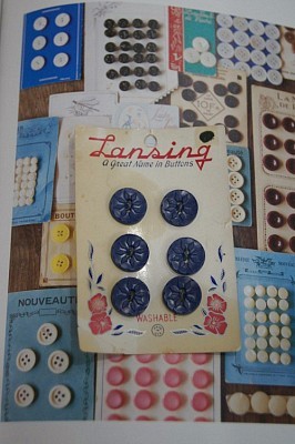 Vintage Button(블루6pcs)