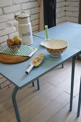 1950년대 Formica(호마이까) 블루 테이블 
