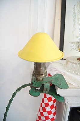 1950년대 프랑스 클립형 램프 (그린&amp;옐로우)