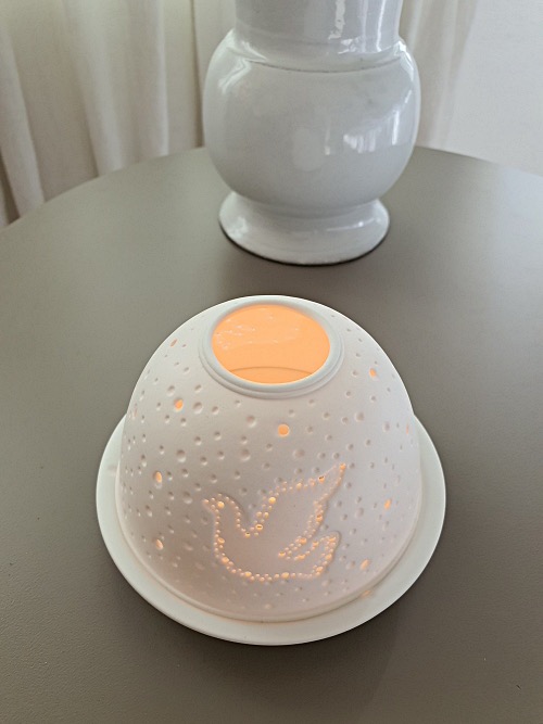 네덜란드 성당 Porcelain Tealight Holder - Bird